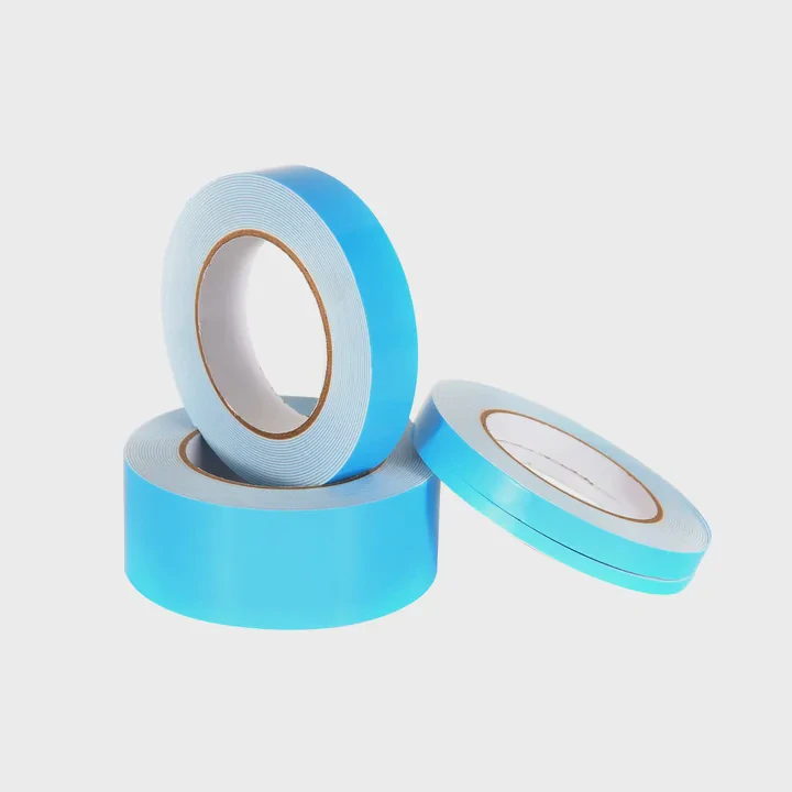 White PE Foam Tape with Blue Liner